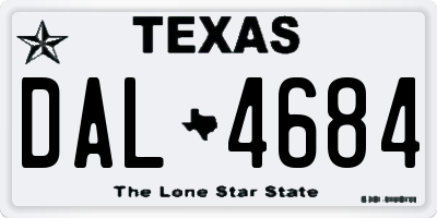 TX license plate DAL4684