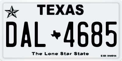 TX license plate DAL4685