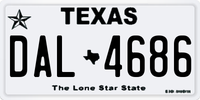 TX license plate DAL4686