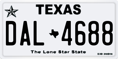 TX license plate DAL4688