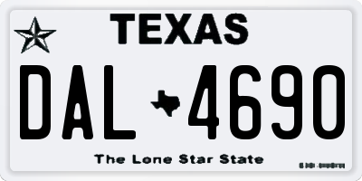 TX license plate DAL4690