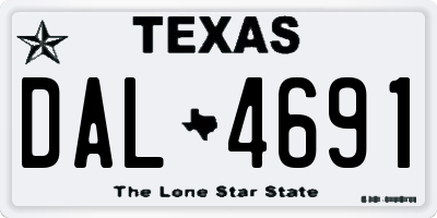 TX license plate DAL4691
