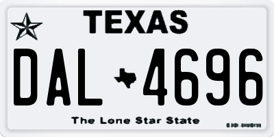 TX license plate DAL4696