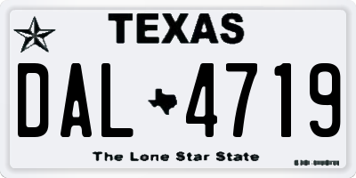 TX license plate DAL4719