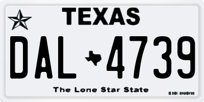 TX license plate DAL4739