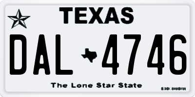 TX license plate DAL4746