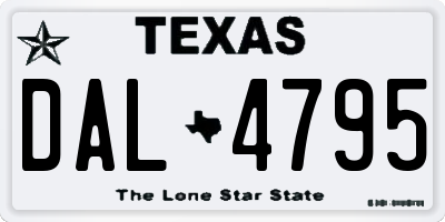 TX license plate DAL4795