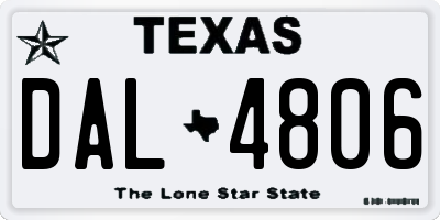 TX license plate DAL4806