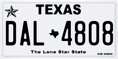 TX license plate DAL4808