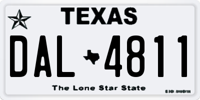 TX license plate DAL4811