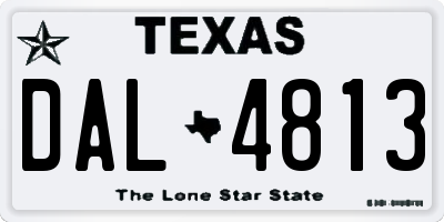 TX license plate DAL4813