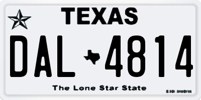 TX license plate DAL4814