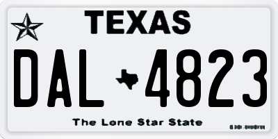 TX license plate DAL4823