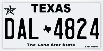 TX license plate DAL4824
