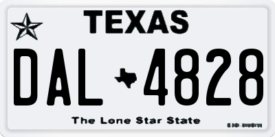 TX license plate DAL4828