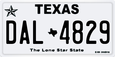 TX license plate DAL4829