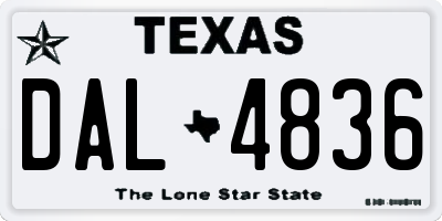 TX license plate DAL4836