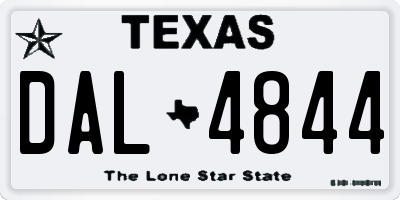 TX license plate DAL4844