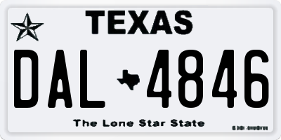 TX license plate DAL4846