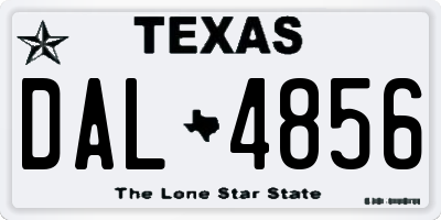 TX license plate DAL4856