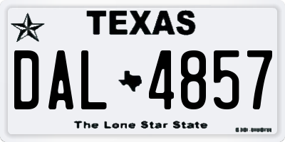 TX license plate DAL4857