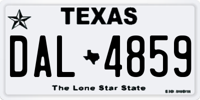 TX license plate DAL4859