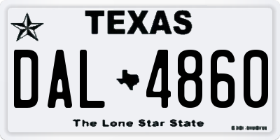 TX license plate DAL4860