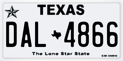 TX license plate DAL4866