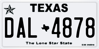 TX license plate DAL4878