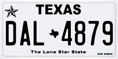 TX license plate DAL4879