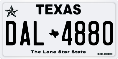 TX license plate DAL4880