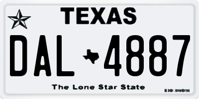 TX license plate DAL4887