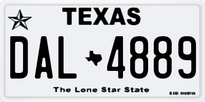TX license plate DAL4889
