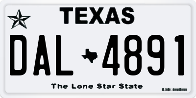 TX license plate DAL4891