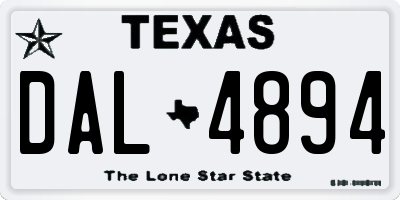 TX license plate DAL4894
