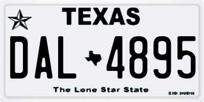 TX license plate DAL4895