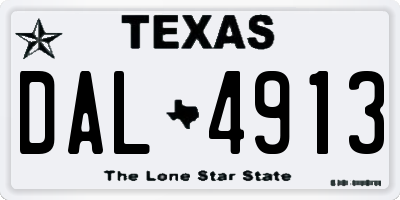 TX license plate DAL4913