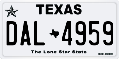 TX license plate DAL4959