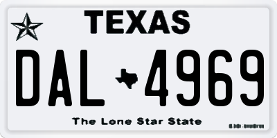 TX license plate DAL4969