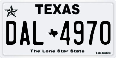 TX license plate DAL4970