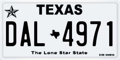TX license plate DAL4971