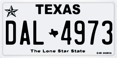 TX license plate DAL4973