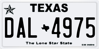 TX license plate DAL4975