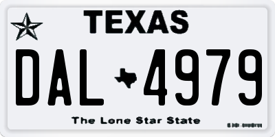 TX license plate DAL4979