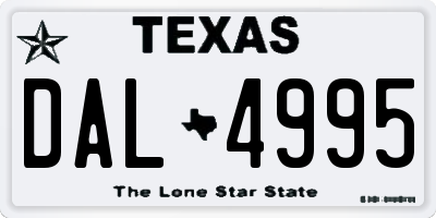 TX license plate DAL4995