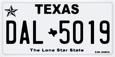 TX license plate DAL5019