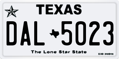 TX license plate DAL5023