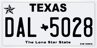 TX license plate DAL5028