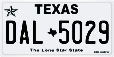 TX license plate DAL5029
