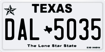 TX license plate DAL5035
